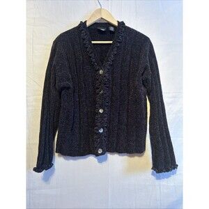 Vintage Christine Rotelli Cardigan Sweater Womens Cropped Boucle Multicolor L.